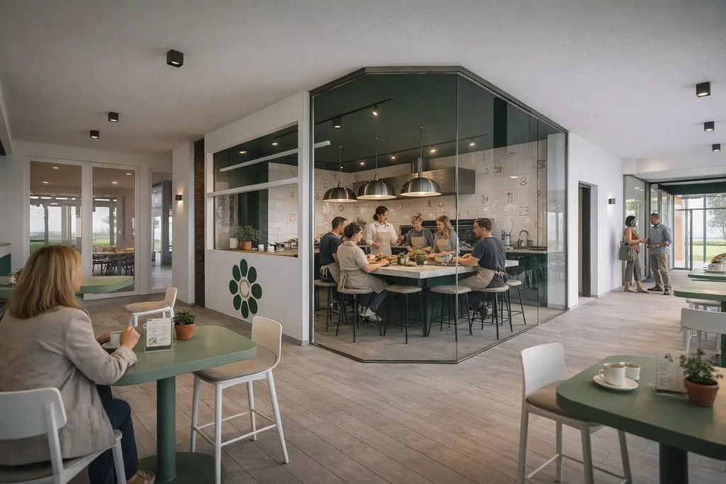 margherita-cooking-class-render-1 Render di ambientazione della nuova cucina di Nonna Margherita Cooking Class